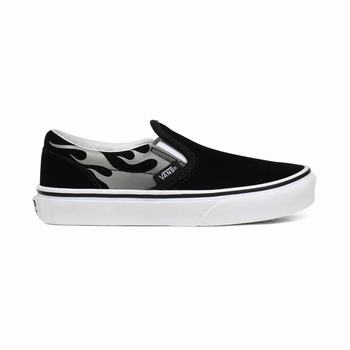 Detske Tenisky Vans Suede Flame Classic (8-14+ years) Čierne/Biele VA78JBTYE